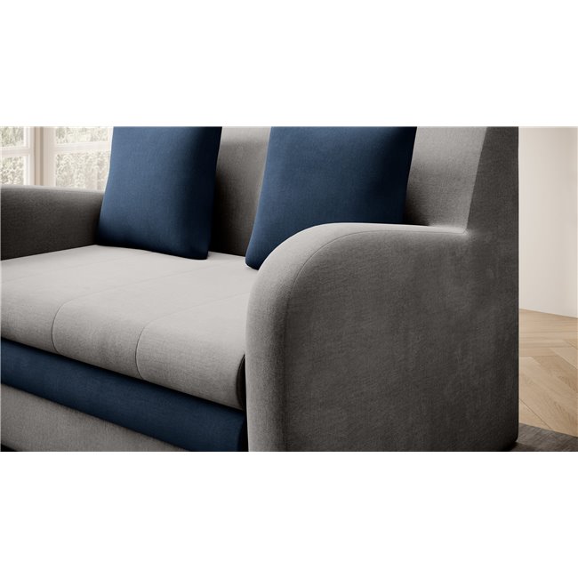 Sofa bed Elario, sleeping function, Nube 03, Nube 40, velvet, grey, H85x130x103cm