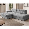 Угловой диван Elezalt L, раздвижной, Monolith 85, бархат, серый, H82x240x150cm
