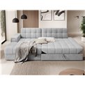 Угловой диван Elezalt L, раздвижной, Monolith 84, бархат, серый, H82x240x150cm