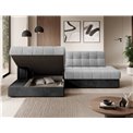 Угловой диван Elezalt L, раздвижной, Monolith 84, Monolith 97, бархат, серый, H82x240x150cm