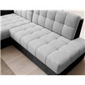 Угловой диван Elezalt L, раздвижной, Monolith 84, Monolith 97, бархат, серый, H82x240x150cm