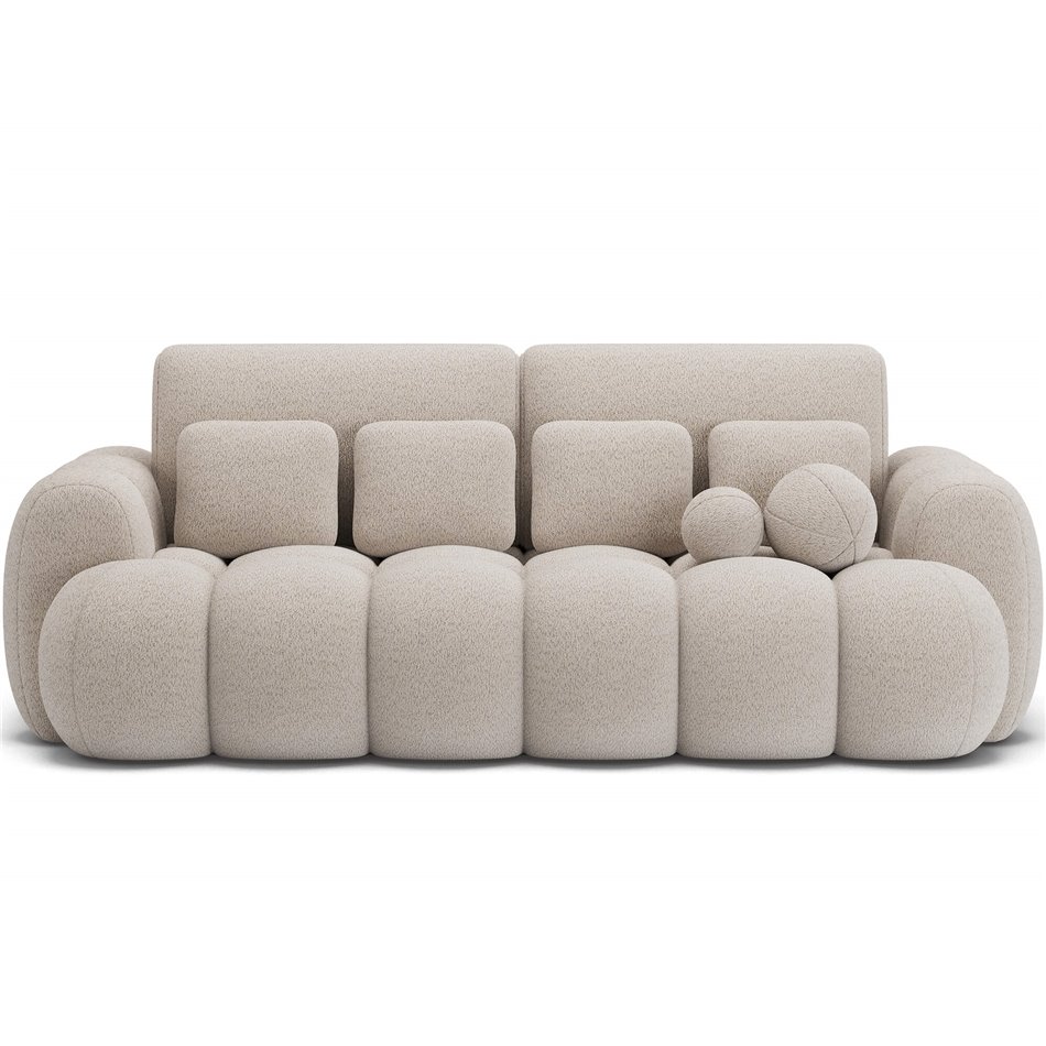 Sofa bed Elcotonn, sleeping function, Royal 18, boucle, beige, H105x256x119cm