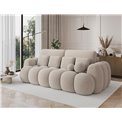 Sofa bed Elcotonn, sleeping function, Royal 18, boucle, beige, H105x256x119cm