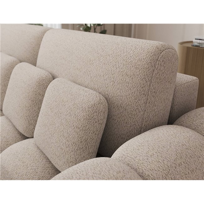 Sofa bed Elcotonn, sleeping function, Royal 18, boucle, beige, H105x256x119cm