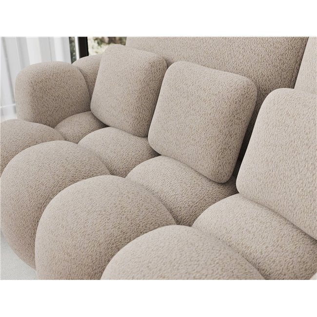 Sofa bed Elcotonn, sleeping function, Royal 18, boucle, beige, H105x256x119cm