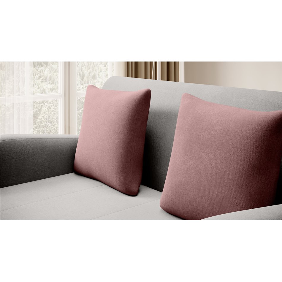 Sofa bed Elario, sleeping function, Nube 03, Nube 24, velvet, grey, H85x130x103cm