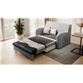 Sofa bed Elario, sleeping function, Nube 03, Monolith 76, velvet, grey, H85x130x103cm