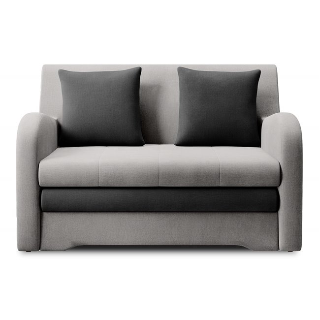 Sofa bed Elario, sleeping function, Nube 03, Nube 6, velvet, grey, H85x130x103cm