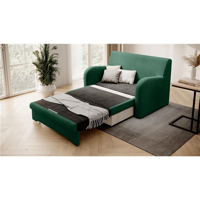 Sofa bed Elario, sleeping function, Nube 35, dark green, H85x130x103cm