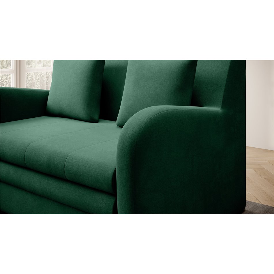 Sofa bed Elario, sleeping function, Nube 35, dark green, H85x130x103cm