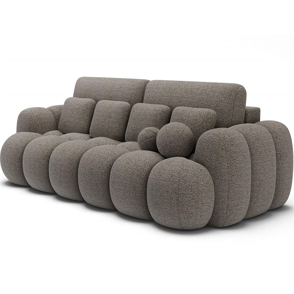 Sofa bed Elcotonn, sleeping function, Royal 20, boucle, beige, H105x256x119cm