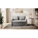 Sofa bed Elario, sleeping function, Nube 03, velvet, grey, H85x130x103cm