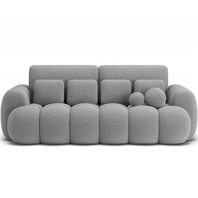 Sofa bed Elcotonn, sleeping function, Royal 04, boucle, grey, H105x256x119cm