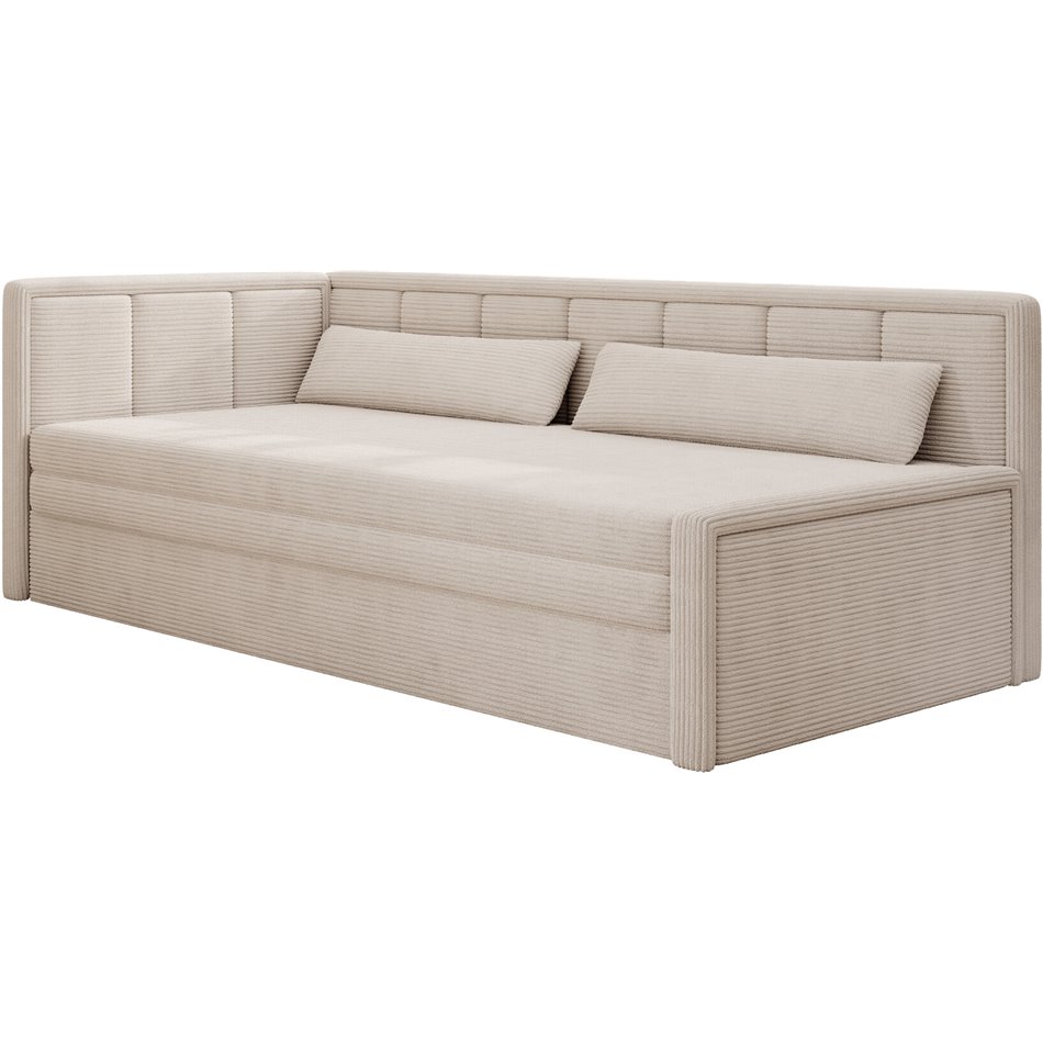 Sofa bed Elfulgeo L, sleeping function, Jarell 18, corduroy, beige, H77x214x82cm
