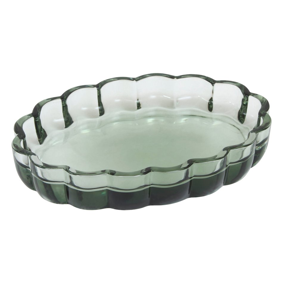 Soap dish GREEN FLOREA, H2.5x13.8x9.9cm