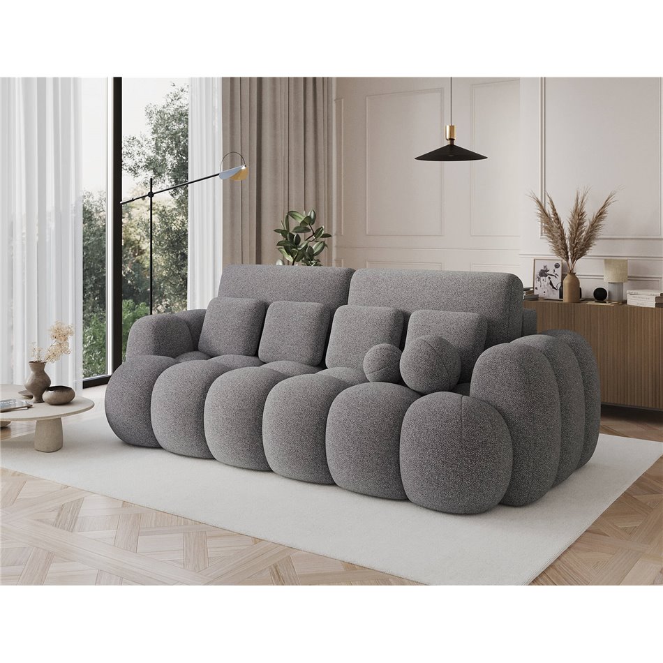 Sofa bed Elcotonn, sleeping function, Paolli 04, grey, H105x256x119cm