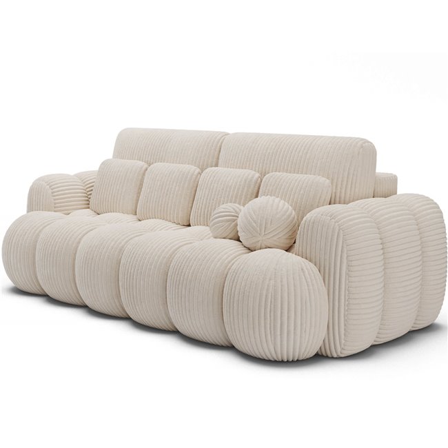 Sofa bed Elcotonn, sleeping function, Modullo 01, white, H105x256x119cm