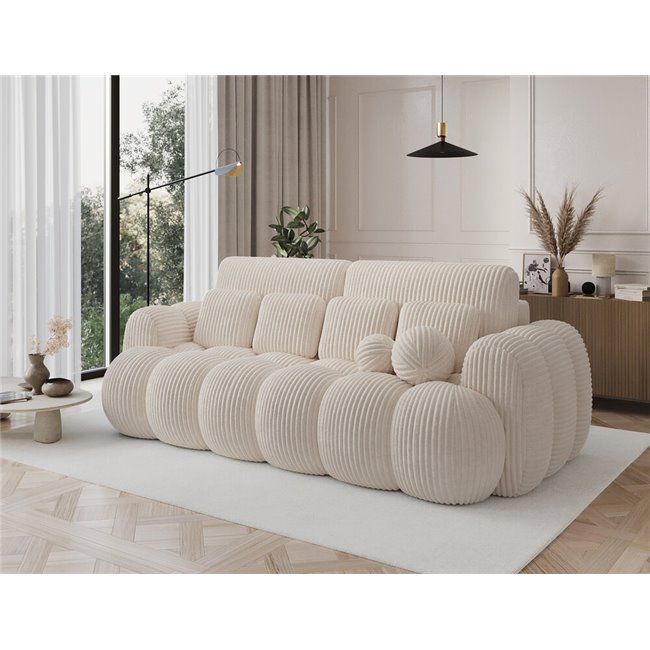 Sofa bed Elcotonn, sleeping function, Modullo 01, white, H105x256x119cm