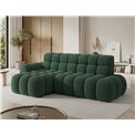 Corner sofa Eleedro L, electrically extendable, Amore 35, boucle, green, H98x283x165cm
