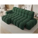 Corner sofa Eleedro L, electrically extendable, Amore 35, boucle, green, H98x283x165cm