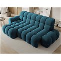 Corner sofa Eleedro L, electrically extendable, Amore 40, boucle, blue, H98x283x165cm