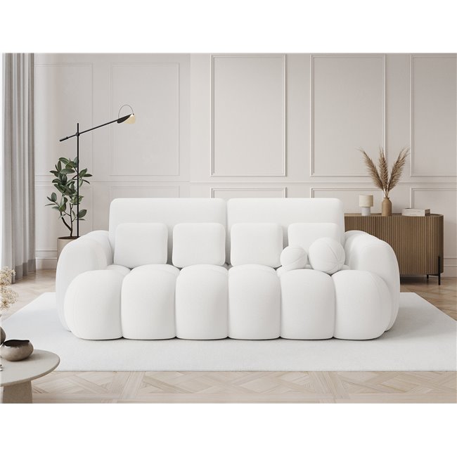 Sofa bed Elcotonn, sleeping function, Paolli 01, white, H105x256x119cm