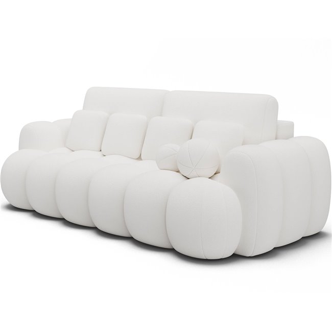 Sofa bed Elcotonn, sleeping function, Paolli 01, white, H105x256x119cm