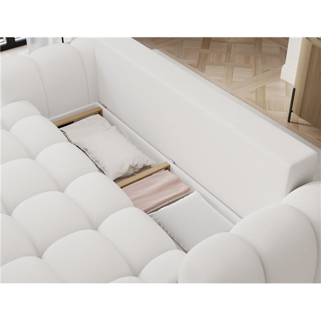 Sofa bed Elcotonn, sleeping function, Paolli 01, white, H105x256x119cm