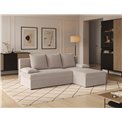 Corner sofa Elgino L/R Reversible, sleeping function, Jarell 18, corduroy, beige, H90x201x143cm