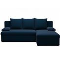 Corner sofa Elgino L/R Reversible, sleeping function, Nube 40, velvet, dark blue, H90x201x143cm