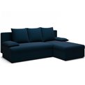 Corner sofa Elgino L/R Reversible, sleeping function, Nube 40, velvet, dark blue, H90x201x143cm