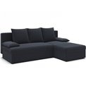 Corner sofa Elgino L/R Reversible, sleeping function, Jarell 06, corduroy, dark grey, H90x201x143cm