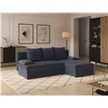 Corner sofa Elgino L/R Reversible, sleeping function, Jarell 06, corduroy, dark grey, H90x201x143cm