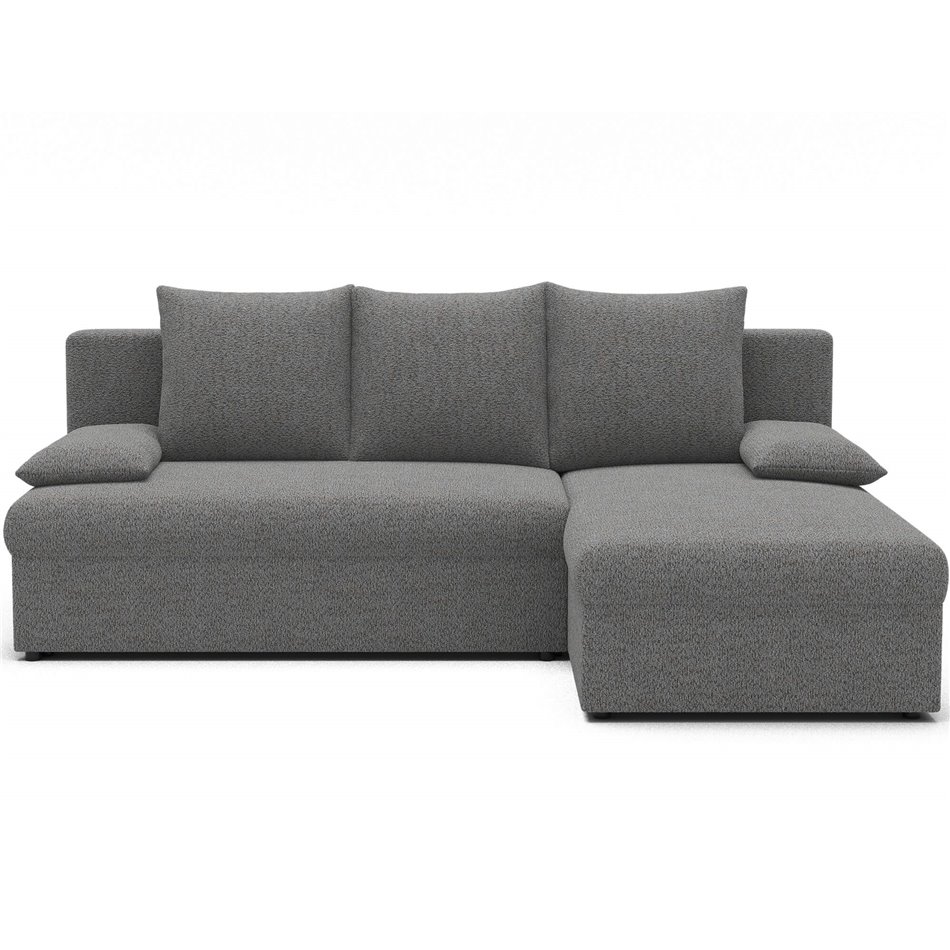 Corner sofa Elgino L/R Reversible, sleeping function, Royal 04, boucle, grey, H90x201x143cm