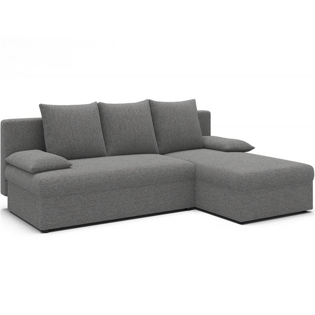 Corner sofa Elgino L/R Reversible, sleeping function, Royal 04, boucle, grey, H90x201x143cm