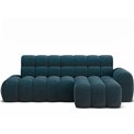 Corner sofa Eleedro R, electrically extendable, Amore 40, boucle, blue, H98x283x165cm