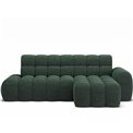 Corner sofa Eleedro R, electrically extendable, Amore 35, boucle, green, H98x283x165cm