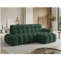 Corner sofa Eleedro R, electrically extendable, Amore 35, boucle, green, H98x283x165cm
