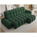 Corner sofa Eleedro R, electrically extendable, Amore 35, boucle, green, H98x283x165cm