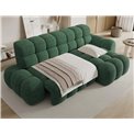 Corner sofa Eleedro R, electrically extendable, Amore 35, boucle, green, H98x283x165cm