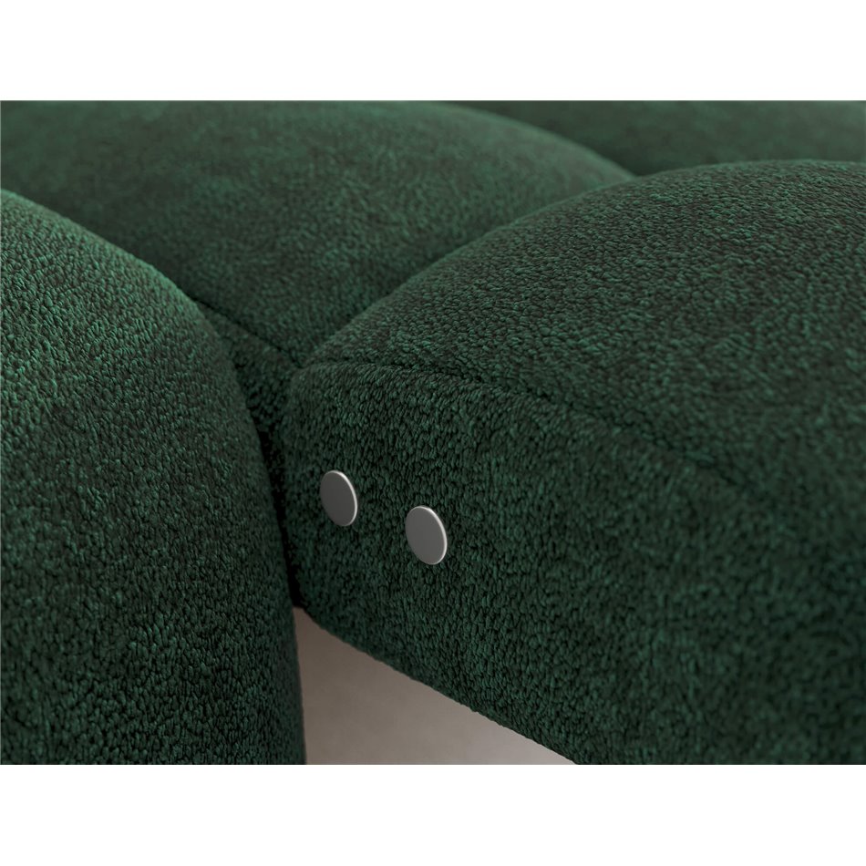 Corner sofa Eleedro R, electrically extendable, Amore 35, boucle, green, H98x283x165cm