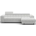 Угловой диван Elferlo R, раздвижной, Royal 03, букле, серый, H93x285x181cm
