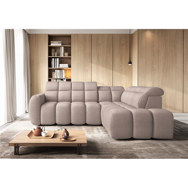 Угловой диван Elfalconn R, электрически выдвижной, Xillar 20, коричневый, H107x258x208cm