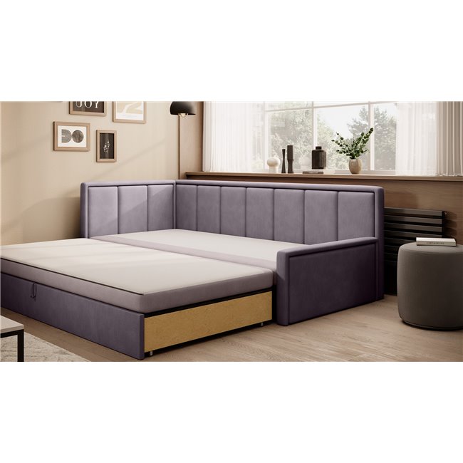 Диван-кровать Elfulgeo L, раздвижной, Poco 101, Poco 41, розовый, H77x214x82cm