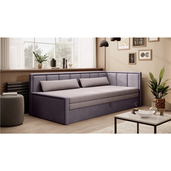 Диван-кровать Elfulgeo R, раздвижной, Poco 101, Poco 41, розовый, H77x214x82cm