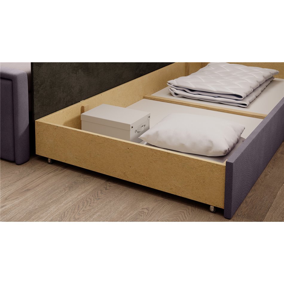 Диван-кровать Elfulgeo R, раздвижной, Poco 101, Poco 41, розовый, H77x214x82cm