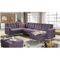 U-shaped sofa Elsgard U L/R Reversible, sleeping function, Soro 65, purple, H93x326x202cm